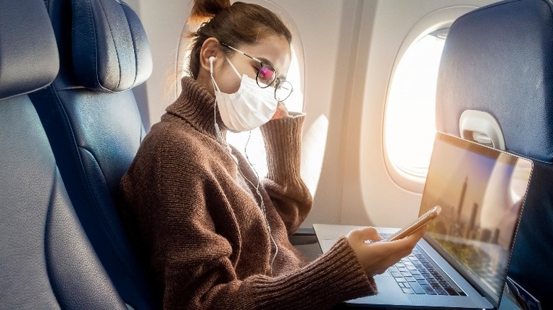 person on airplane 