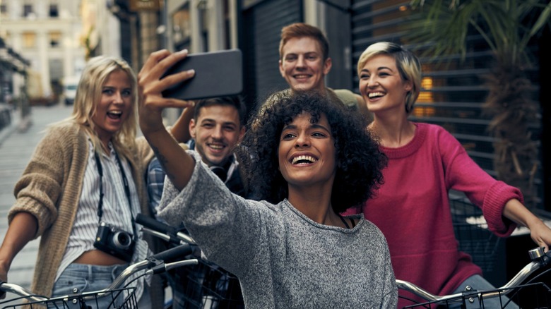 group taking a selfie