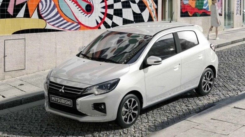 A silver 2024 Mitsubishi Mirage