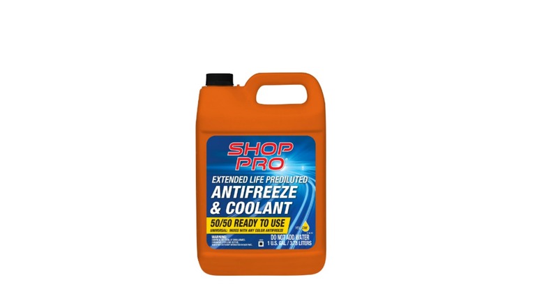 an autozone shoppro bottle of coolant