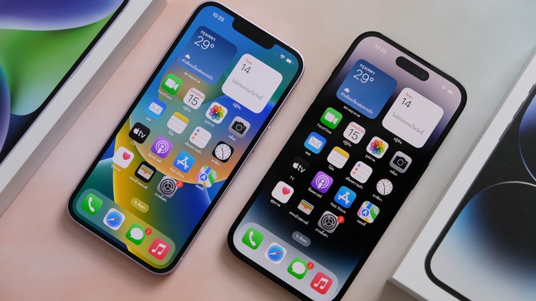 two iphones side by side