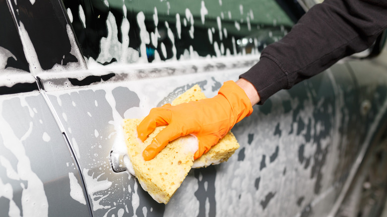 Washing a car