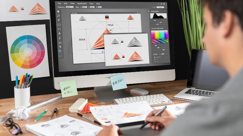 Person using a design software