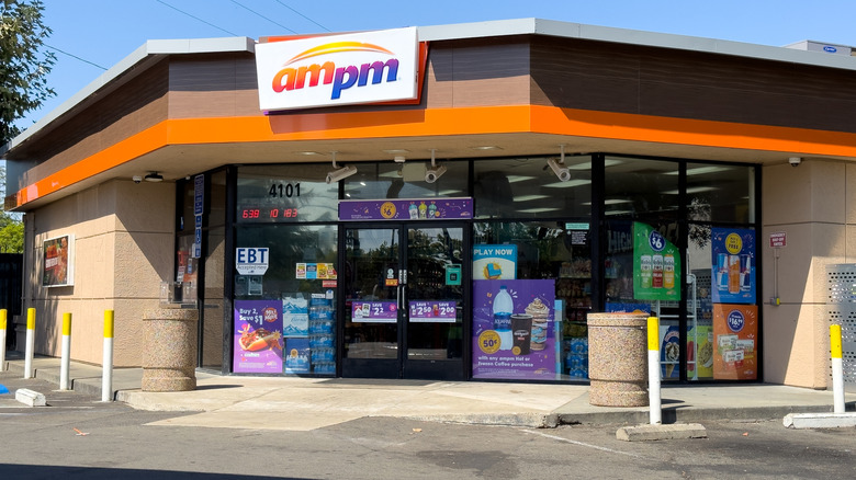 Storefront of an Ampm convenience store