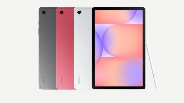 Samsung Galaxy Tab S10 Light in different colorways against a white background