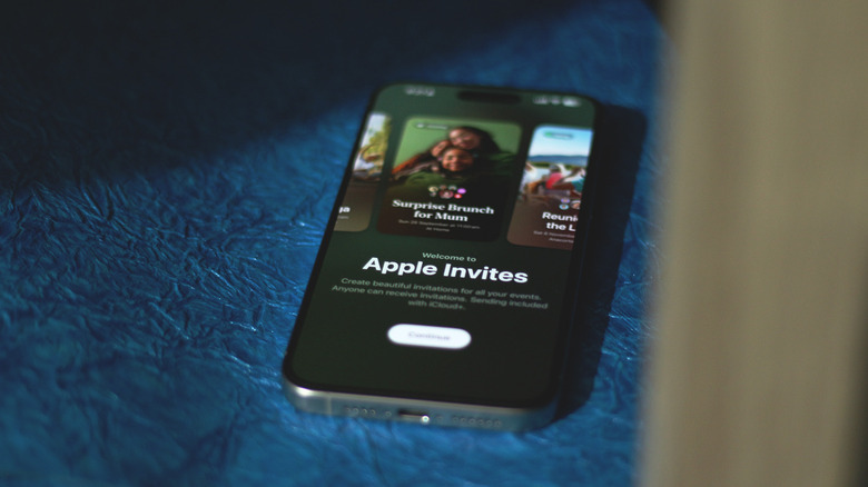 Apple Invites app on an iPhone