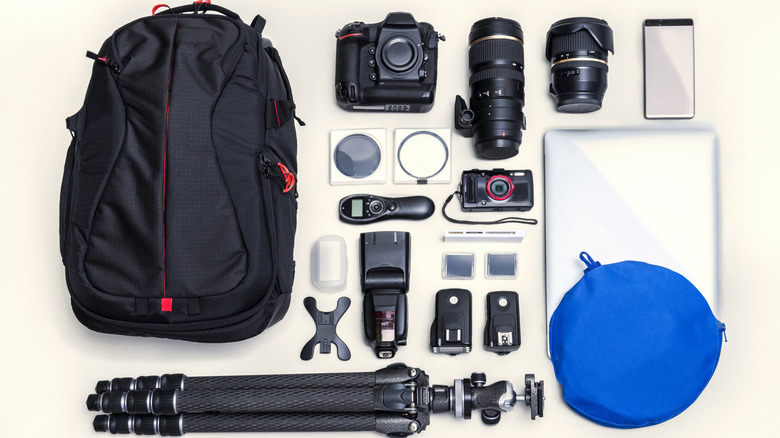 A camera backpack with all the components to put inside it