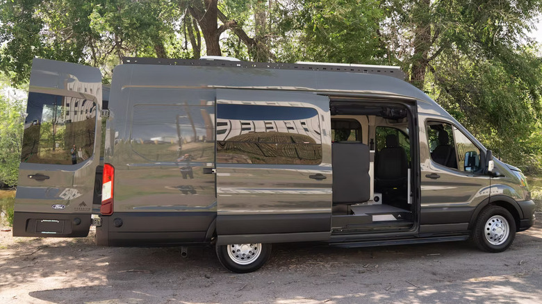 2026 Paradigm Longhorn van with side and rear doors open, right-side view