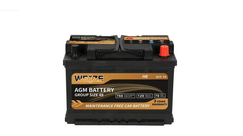 Picture showing Weize car battery