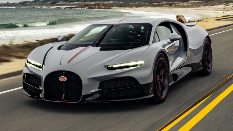 Bugatti Tourbillon Équipe Pur Sang driving in Monterey, CA