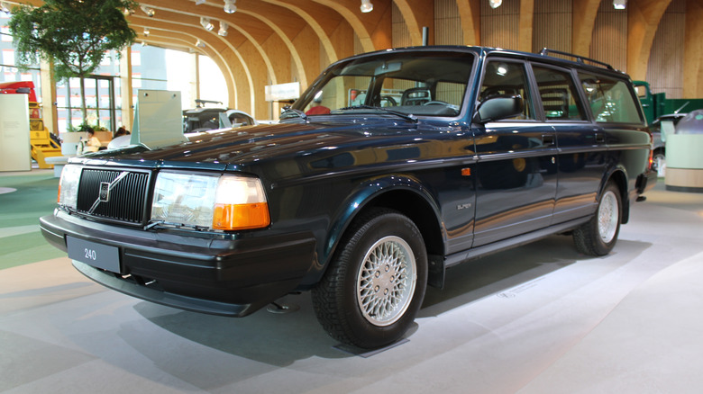 Volvo station wagon on display