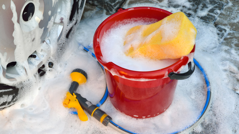 bucket of soap and water