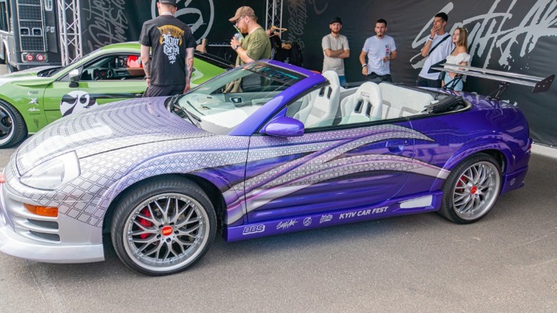 A custom painted sportscar