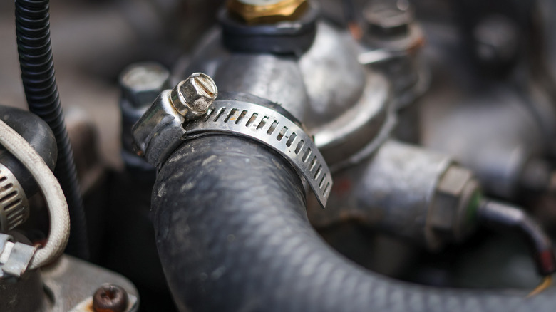 Close-up of cooling hose
