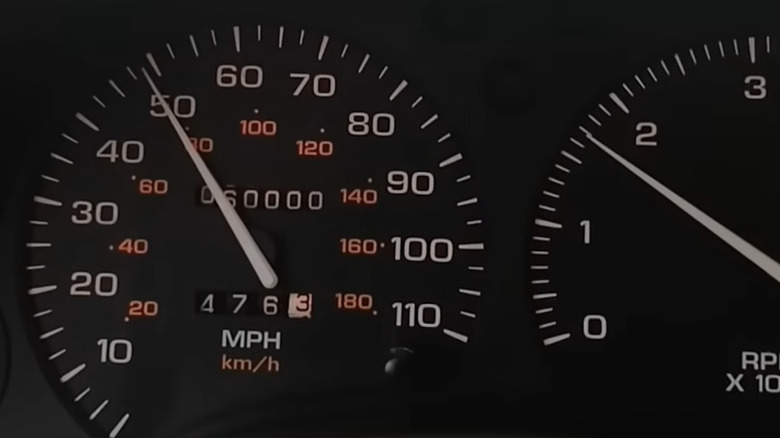 close up of an odometer at 60000 miles