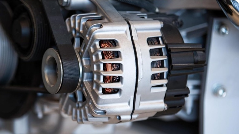 An alternator in a car.
