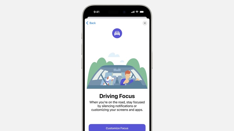 Apple Driving Focus information on iPhone