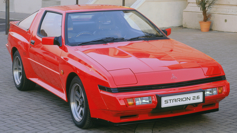 Red Mitsubishi Starion front three-quarter