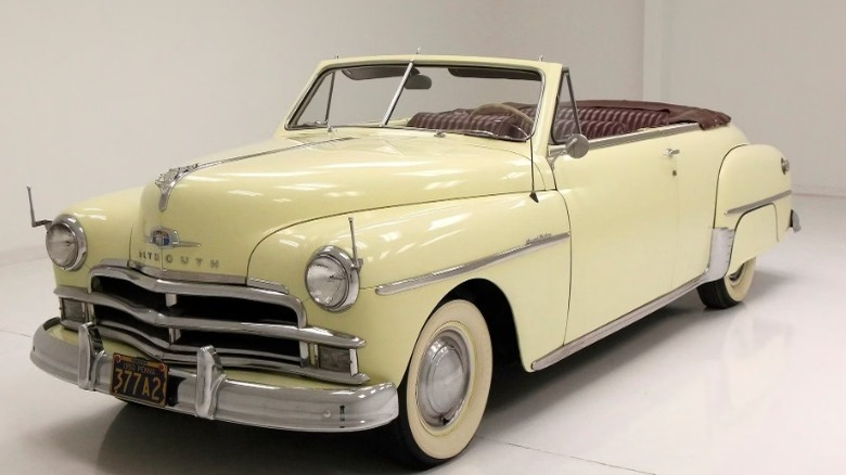 1950 Plymouth Special Deluxe garage parked