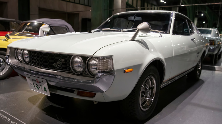 White Toyota Celica on display