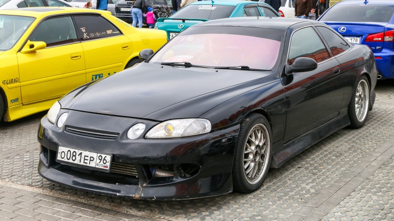 Black Toyota Soarer at show