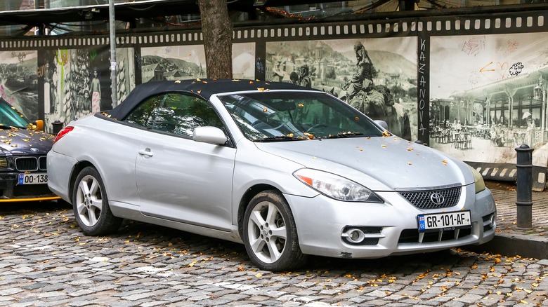 Parked Toyota Solara convertible