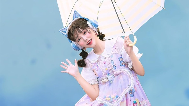 Blue headphones with cat ears