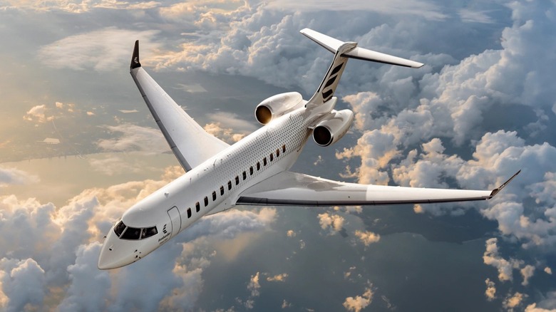 A Bombardier Global 7500 in the sky