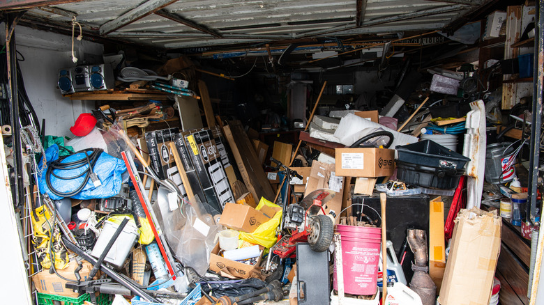 a messy garage interior