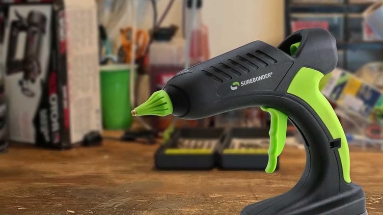 glue gun on table