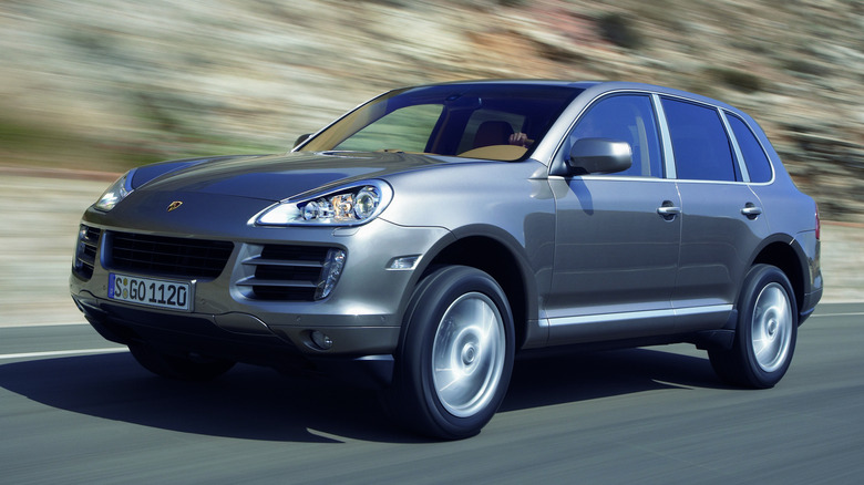 Porsche Cayenne at speed