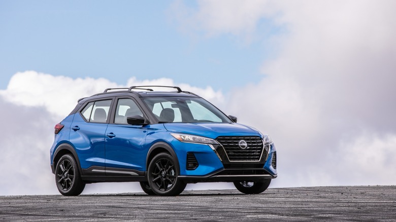 a blue Nissan Kicks
