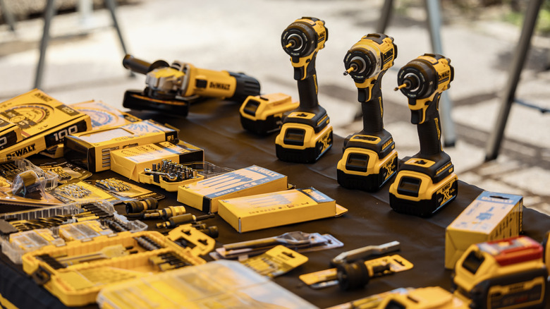 DeWalt gear on a table