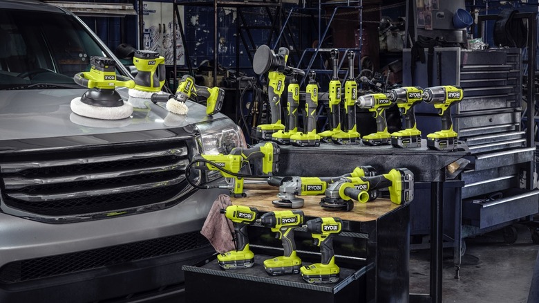 A Ryobi tool collection