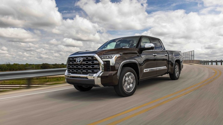 Black Toyota Tundra 1794 on highway