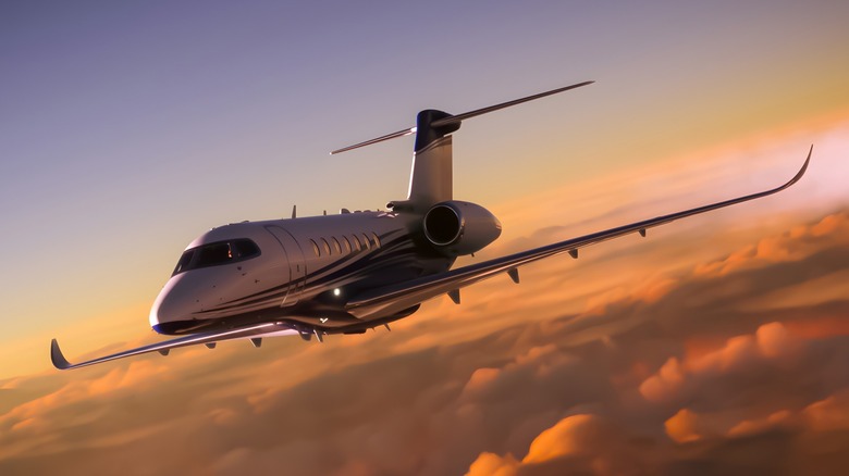 flying private jet