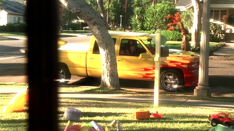 The Bride with the infamous Kill Bill vehicle in background