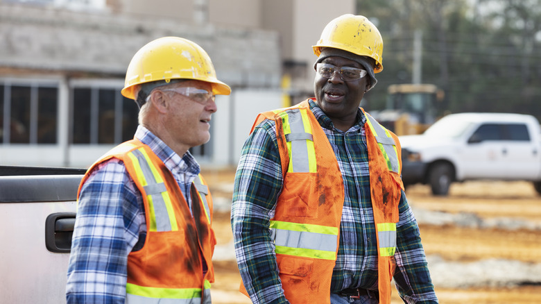 Workers at construction site