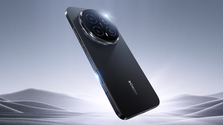 The Honor Magic 8 Pro on a desert background.