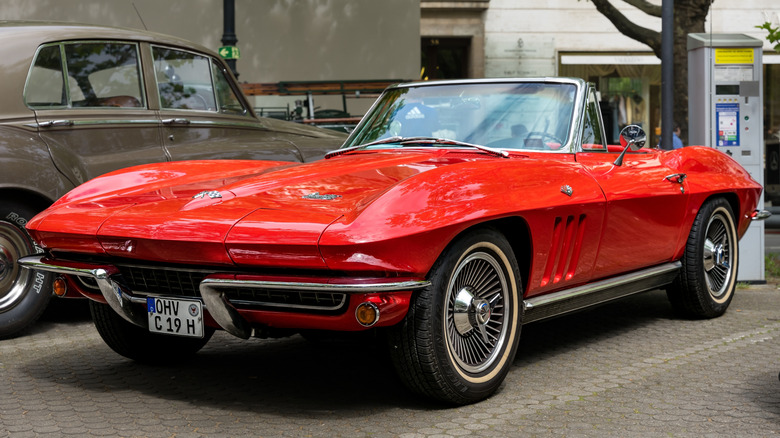 Chevrolet Corvette C2 convertible at a city car meet