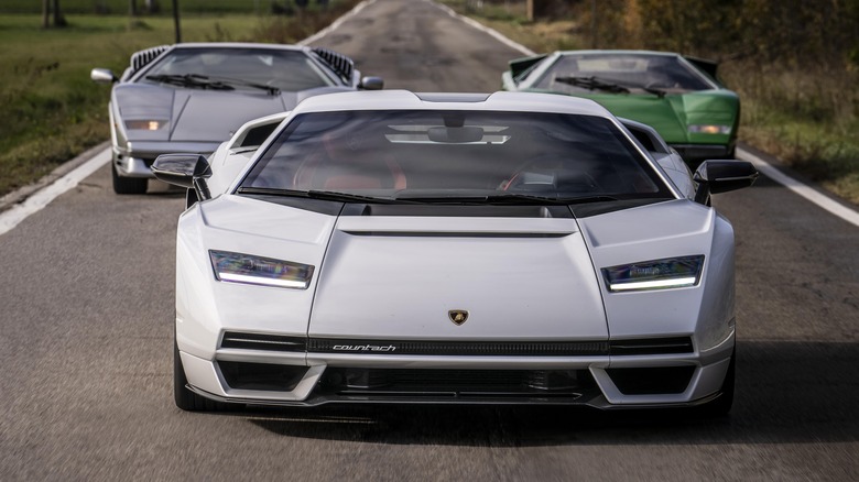 Classic Lamborghini Countach with modern remake