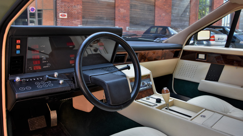 Wide view of a 1982 Aston Martin Lagonda interior