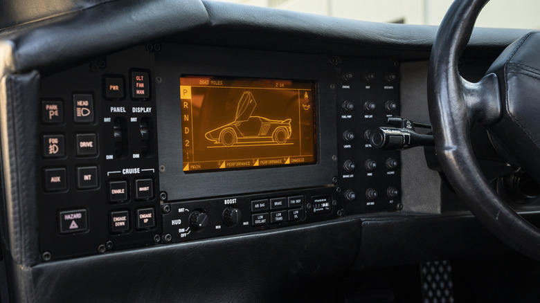 Close-up of screen and switchgear in a Vector W8