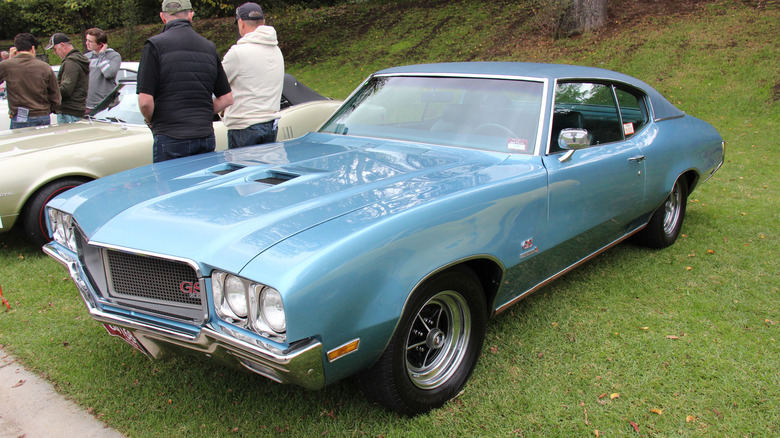 1970 Buick GS Stage 1 parked on grass, front-left 3/4 view