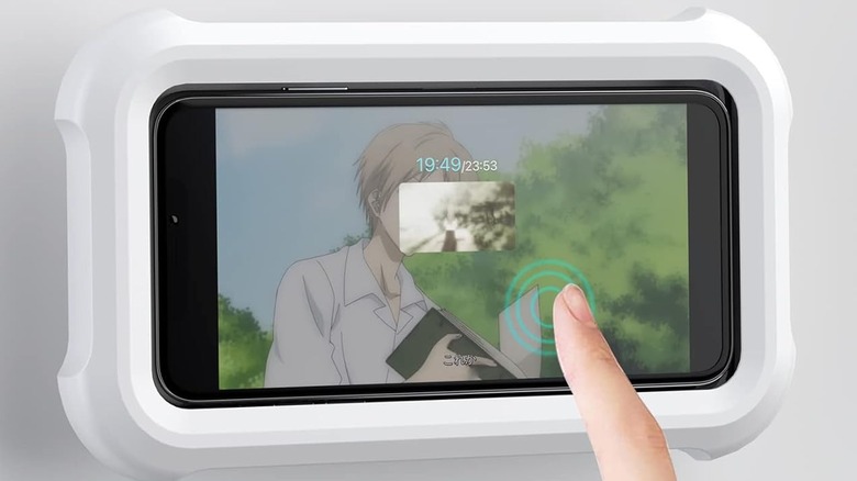 phone holder with anime on screen