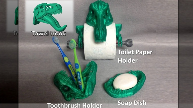 T-Rex-themed bathroom set