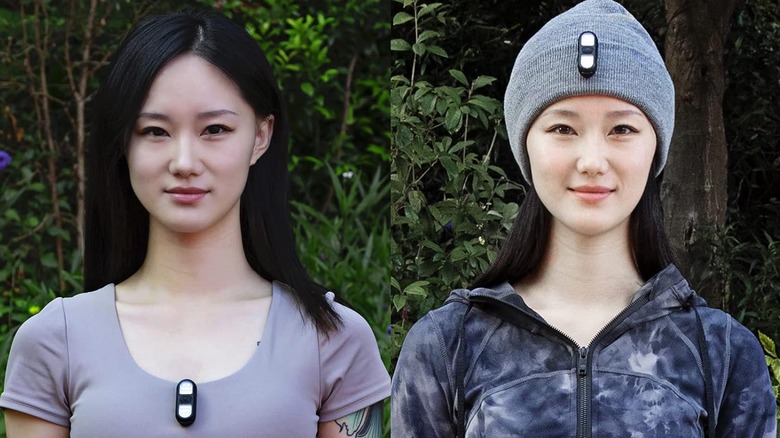 Women wearing clip on flashlights