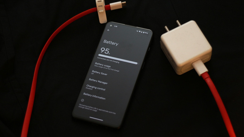 Phone with a charging adapter