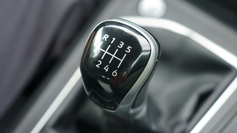 Close shot of manual transmission