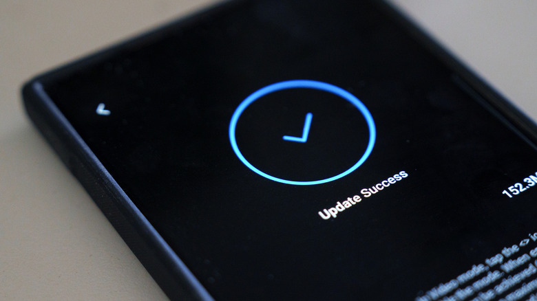 A software update successfully installed on a smartphone